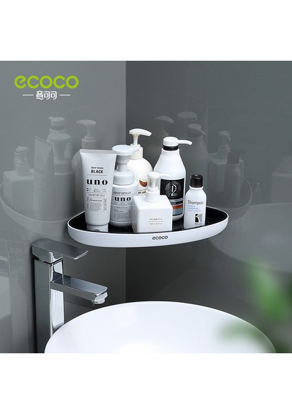 Siyah Ecoco Üçgen Köşe Banyo Rafı Duvara Monte Depolama Rafı Losyonlar Depolama Mutfak Düzenleyici Banyo Aksesuarları (Yurt Dışından)