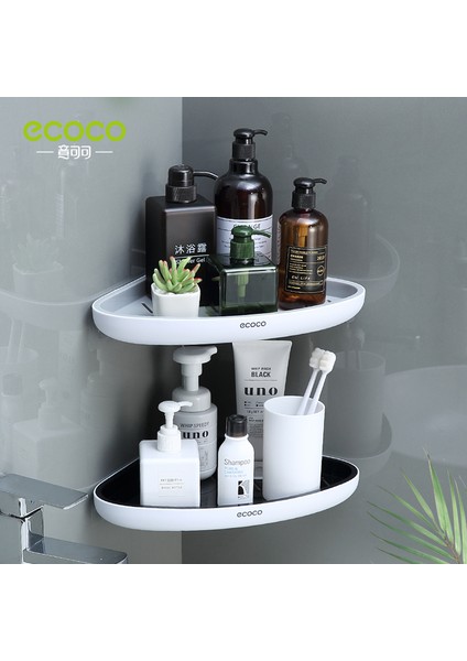 Siyah Ecoco Üçgen Köşe Banyo Rafı Duvara Monte Depolama Rafı Losyonlar Depolama Mutfak Düzenleyici Banyo Aksesuarları (Yurt Dışından) fiyatları