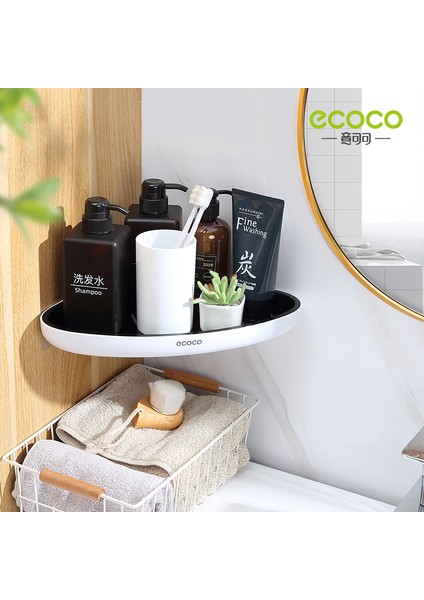 Siyah Ecoco Üçgen Köşe Banyo Rafı Duvara Monte Depolama Rafı Losyonlar Depolama Mutfak Düzenleyici Banyo Aksesuarları (Yurt Dışından) indirimleri