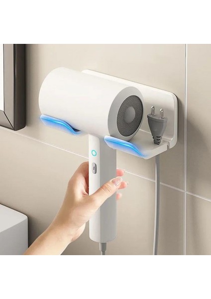 Beyaz Mağaza Saç Kurutma Makinesi Yumruksuz Güçlü Yapışkanlık Düzleştirici Tutucu Banyo Aksesuarları (Yurt Dışından) modelleri