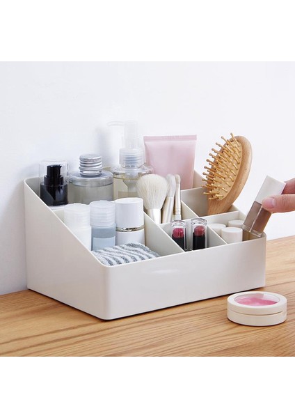 Beyaz Kozmetik Saklama Kutusu Cilt Bakımı Raf Büyük Kapasiteli Makyaj Organizatör Konteyner Yatak Odası Tezgah Mutfak Fırçaları Takı (Yurt Dışından) fiyatları