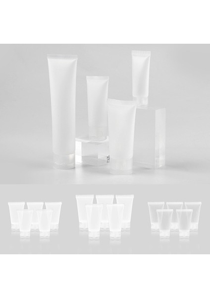 F 5 Adet 15ML/20ML/50ML/100ML Seyahat Boş Şeffaf Plastik Tüp Kozmetik Krem Losyon Şampuan Banyo Losyonu Kapları Şişeleri (Yurt Dışından) fiyatları