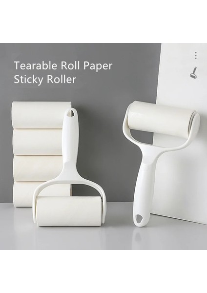 Beyaz Yeni Yırtılabilir Rulo Kağıt Yapışkan Rulo Toz Silecek Pet Saç Elbise Halı Tousle Sökücü Taşınabilir Değiştirilebilir Temizleme Fırçası Aracı (Yurt Dışından) fiyatları