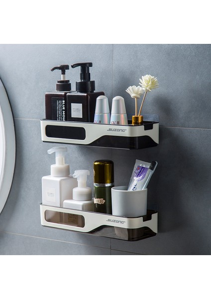 R-Beyaz ve Çay Sondaj Olmadan Banyo Rafı Duvara Monte Şampuanlık Köşe Rafları Banyo Duş Rafı Duş Jeli Depolama Organizatör (Yurt Dışından) fırsatları