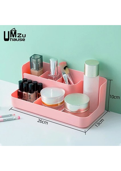 5 Izgaralar Pembe Kozmetik Saklama Kutuları Makyaj Organizatör Ruj Fırçası Uzaktan Kumanda Kalem Tuvalet Kutusu Ev Banyo Masaüstü Organizasyonu (Yurt Dışından)