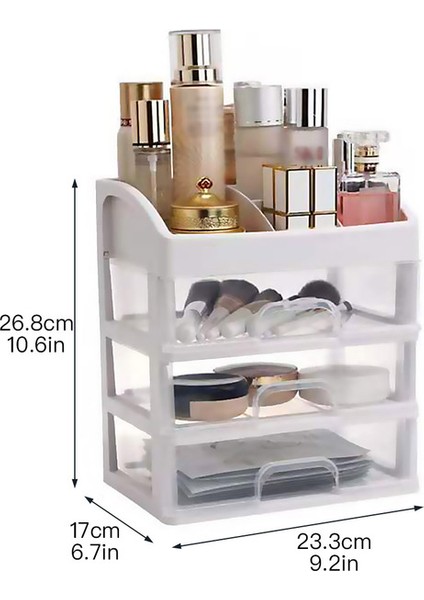 Üç Katmanlar Kozmetik Makyaj Organizatör Takı Çantası Fırça Tutucu Organizatörler Saklama Kutusu Kozmetik Saklama Kutusu Ruj Tutucu Kutusu Raf (Yurt Dışından)