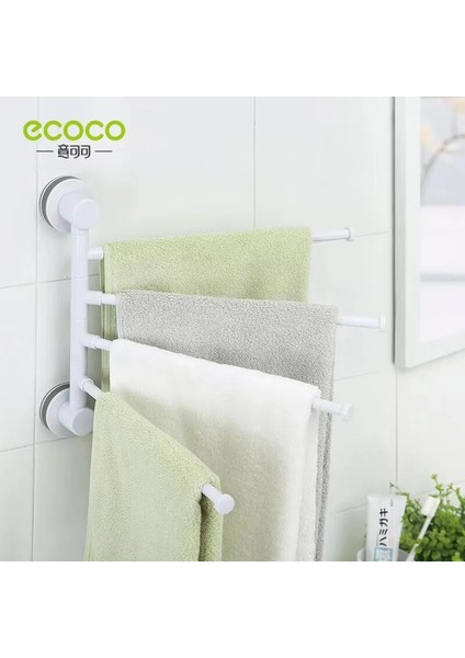 Gri Ecoco Vantuz Dönen Havlu Askısı Duvara Montaj Ücretsiz Delme Basit Yaratıcı Banyo Banyo Askısı Ev Gereçleri (Yurt Dışından)