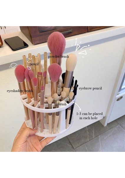 Beyaz Makyaj Fırça Tutucu Yeni Taşınabilir 49 Delik Sanatçılar Sanat Boya Fırçası Tutucu Standı Kozmetik Için Depolama Organizatörünü Tutar (Yurt Dışından) modelleri