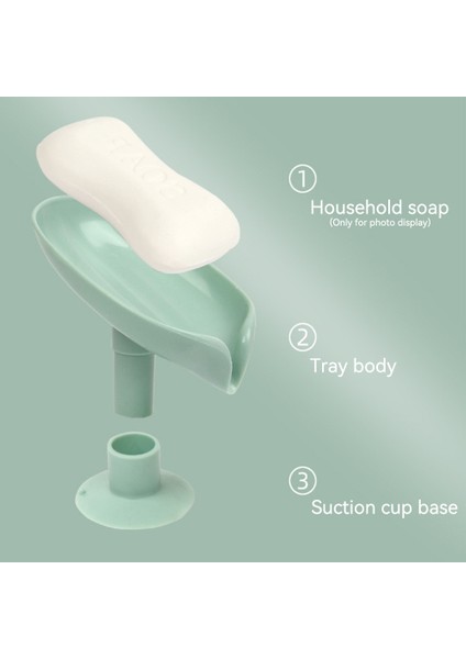 Gri Tip A Yaprak Şekli Sabun Kutusu Lavabo Drenaj Sabunluk Kutusu Banyo Sabunu Bulaşık Tuvalet Çamaşır Vantuz Sabunlar Kutusu Tepsisi Banyo Organizatör (Yurt Dışından)
