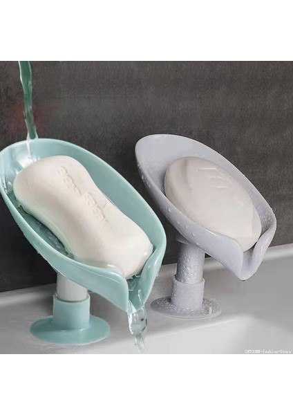 Gri Tip A Yaprak Şekli Sabun Kutusu Lavabo Drenaj Sabunluk Kutusu Banyo Sabunu Bulaşık Tuvalet Çamaşır Vantuz Sabunlar Kutusu Tepsisi Banyo Organizatör (Yurt Dışından)