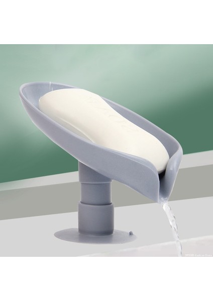 Gri Tip A Yaprak Şekli Sabun Kutusu Lavabo Drenaj Sabunluk Kutusu Banyo Sabunu Bulaşık Tuvalet Çamaşır Vantuz Sabunlar Kutusu Tepsisi Banyo Organizatör (Yurt Dışından)