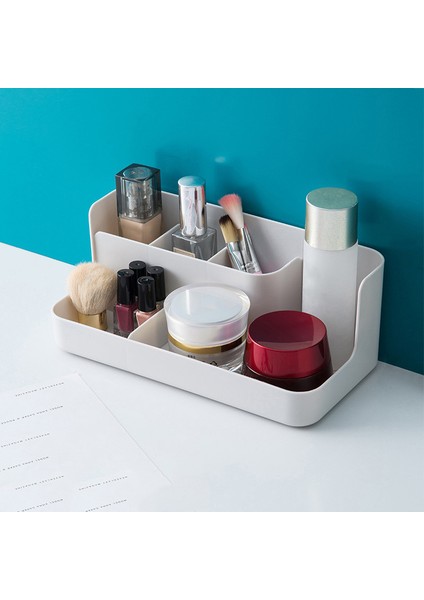 Yeşil Makyaj Organizatör Banyo Saklama Kutusu Kozmetik Organizatör Ofis Masaüstü Makyaj Takı Saklama Kutusu Çeşitli Eşyalar Konteyner (Yurt Dışından) indirimleri