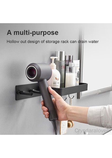 C Sağ Siyah Sol ve Sağ Saç Kurutma Makinesi Depolama Rafı Ücretsiz Yumruk Banyo Dyson Saç Kurutma Makinesi Askı Tuvalet Duvara Monte Saç Kurutma Makinesi Braketi (Yurt Dışından)