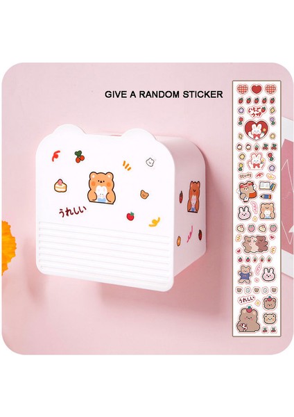 Duvar Kutusu 3 Sevimli Saklama Kutusu Yapışkan Büyük Duvara Asılı Temizlik Peçeteleri Saklama Kutusu Kozmetik Dekorasyon Kutusu Banyo Aksesuarları (Yurt Dışından)