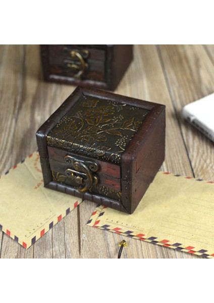 Bronz Hazine Kutusu Vintage Metal Kilit Dekoratif Biblo Takı Saklama Kutusu El Yapımı Klasik Ahşap Hazine Kutusu Depolama Organizatör (Yurt Dışından)