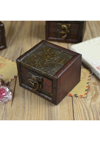 Bronz Hazine Kutusu Vintage Metal Kilit Dekoratif Biblo Takı Saklama Kutusu El Yapımı Klasik Ahşap Hazine Kutusu Depolama Organizatör (Yurt Dışından)