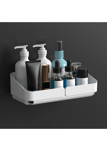 Beyaz Depolama Raf Raf Duvar Baharat Organizatör Kozmetik Banyo Sondaj Olmadan Mutfak Kolaylık Duş Aksesuarı (Yurt Dışından) fiyatları