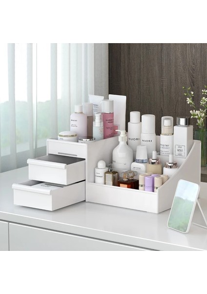 2 Büyük Hacimli Kozmetik Saklama Kutuları Makyaj Organizatör Kutusu Kozmetik Duvar Plastik Makyaj Organizatör Takı Çekmece Konteyner (Yurt Dışından) modelleri