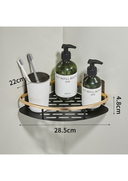 Standart Altın Yumruksuz Banyo Rafı Duvara Monte Alüminyum Raflar Şampuan Duş Depolama Rafı Tuvalet Tutucu Organizatör Banyo Aksesuarları (Yurt Dışından)