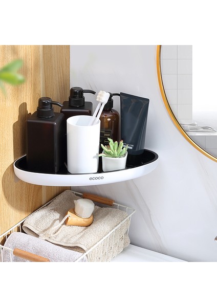 Siyah 1 Adet Ecoco Banyo Depolama Raf Duş Snap Up Köşe Raf Şampuan Tutucu Sepet Raf Duvar Rafları Raflar Mutfak (Yurt Dışından) modelleri