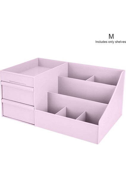 PINK28X17X13CM Masaüstü Bölmeli Kozmetik Ayırma ve Saklama Kutusu Tuvalet Masası Ruj Tutucu Depolama Rafı (Yurt Dışından)