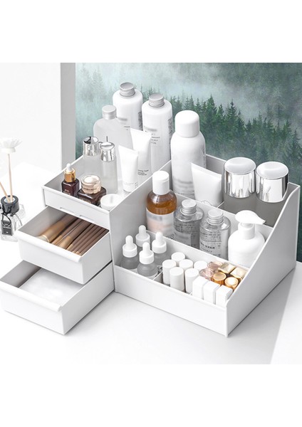 PINK28X17X13CM Masaüstü Bölmeli Kozmetik Ayırma ve Saklama Kutusu Tuvalet Masası Ruj Tutucu Depolama Rafı (Yurt Dışından) modelleri
