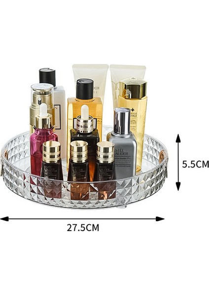 Büyük Boy Kristal 1 Akrilik Makyaj Organizatör Kristal Su Geçirmez Kozmetik Tutucu Banyo Depolama Cilt Bakımı Pamuklu Ped Raf (Yurt Dışından)