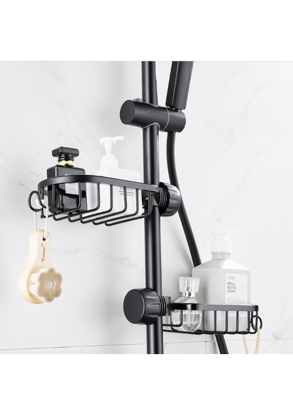 Gümüş 2 Banyo Musluk Depolama Rafı 360 ° Dönme Duş Sabunu Tutucu Hiçbir Matkap Banyo Organizasyonu Duş Rafları Banyo Aksesuarları (Yurt Dışından) indirimleri