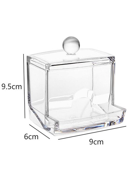 3 Bambu Makyaj Pamuk Çubukla Organizatör Kutusu Şeffaf Kozmetik Pamuk Pedler Tutucu Plastik Qtip Konteyner Banyo Organizatör # W (Yurt Dışından)