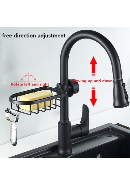 Siyah 4 Banyo Musluk Depolama Rafı 360° Döndürme Duş Sabunluk No Matkap Banyo Organizasyonu Duş Rafları Banyo Aksesuarları (Yurt Dışından) indirimleri