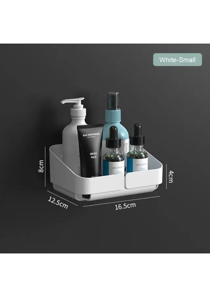 10 Küçük Kendinden Yapışkanlı Banyo Rafları Duvara Monte Depolama Raf Kutusu Tuvalet Lavabo Yumruk Ücretsiz Şampuan Tutucu Banyo Aksesuarları (Yurt Dışından)