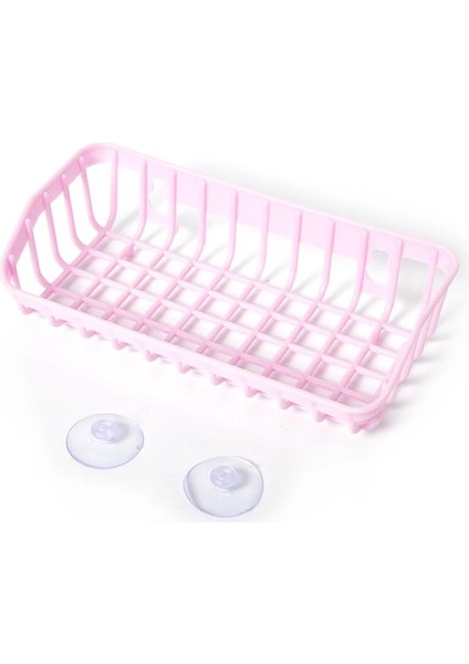 Pembe Basit Lavabo Drenaj Sepeti Mutfak Depolama Rafı Vantuz ile Banyo Raf Ev Dekorasyon Organizatör Mutfak Aletleri (Yurt Dışından)