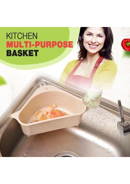 Mavi Üçgen Depolama Tutucu Çok Fonksiyonlu Drenaj Raf Köşe Lavabo Rafı Vantuz Sepeti Kase Sünger Tutucu Mutfak Banyo Orga (Yurt Dışından)