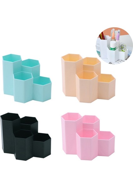 Pembe 3 Izgaralar Çok Fonksiyonlu Kalemlik Kozmetik Makyaj Fırça Saklama Kutusu Masası Makyaj Aracı Kalem Makyaj Kutusu Nailpolish Kozmetik Raf Kutusu (Yurt Dışından) fırsatları