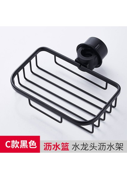 Siyah 3 Banyo Musluk Depolama Rafı 360° Döndürme Duş Sabunluk No Matkap Banyo Organizasyonu Duş Rafları Banyo Aksesuarları (Yurt Dışından)