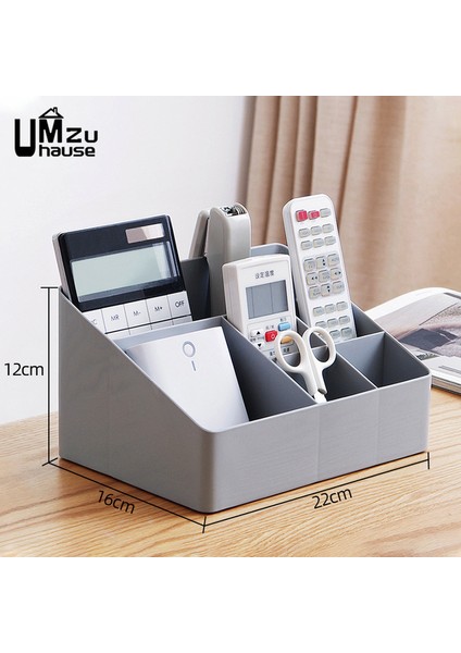 6 Izgaralar Gri Kozmetik Saklama Kutuları Makyaj Organizatör Ruj Fırçası Uzaktan Kumanda Kalem Tuvalet Kutusu Ev Banyo Masaüstü Organizasyonu (Yurt Dışından)