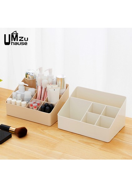 6 Izgaralar Gri Kozmetik Saklama Kutuları Makyaj Organizatör Ruj Fırçası Uzaktan Kumanda Kalem Tuvalet Kutusu Ev Banyo Masaüstü Organizasyonu (Yurt Dışından) modelleri