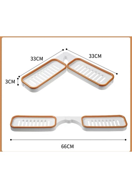 Orange Stanzenfreies Eckregal Für Badezimmer Tezgah Köşe Rafı Katlanabilir Banyo Deliksiz Kurulum Tezgah Rafı (Yurt Dışından)