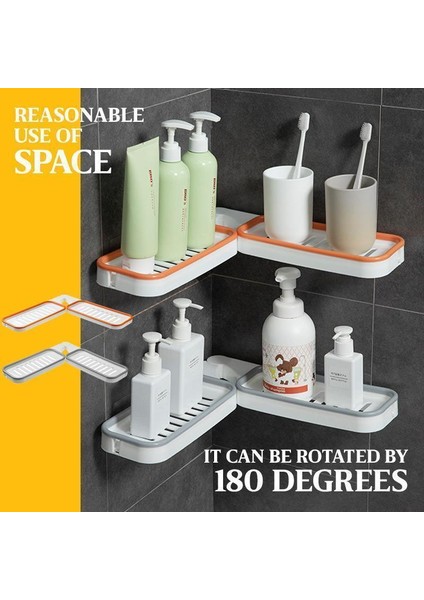 Orange Stanzenfreies Eckregal Für Badezimmer Tezgah Köşe Rafı Katlanabilir Banyo Deliksiz Kurulum Tezgah Rafı (Yurt Dışından) fiyatları