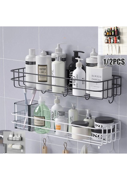 Çıkartmalar (4 Adet) Banyo Rafı Duş Duvara Monte Şampuan Depolama Tutucu Vantuz ile Hiçbir Sondaj Mutfak Depolama Banyo Aksesuarları (Yurt Dışından) fırsatları
