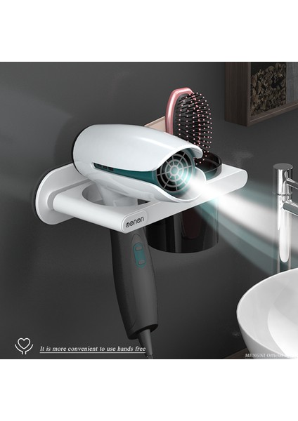 Gri (Sıradan) Mengnı Duvara Monte Saç Kurutma Makinesi Tutucu Yumruksuz Banyo Rafı Plastik Tarak Depolama Organizatör Raf Banyo Aksesuarları Setleri (Yurt Dışından) fırsatları