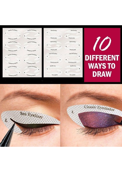 1 Takım Hızlı Eyeliner Göz Farı Şablonlar Eyeliner Çıkartmalar Göz Makyajı Göz Farı Makyaj Stencil Çıkartmalar 4 Parça Dropshipping (Yurt Dışından)