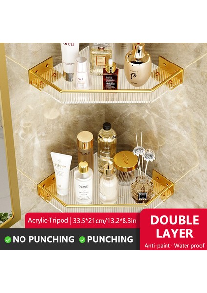 Stil 1 Dropshipme Banyo Rafı Hiçbir Matkap Duş Depolama Banyo Rafı Duvarda Akrilik Malzeme Pas Geçirmez Ev Banyo Mutfak Için (Yurt Dışından)