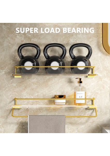 Stil 1 Dropshipme Banyo Rafı Hiçbir Matkap Duş Depolama Banyo Rafı Duvarda Akrilik Malzeme Pas Geçirmez Ev Banyo Mutfak Için (Yurt Dışından)