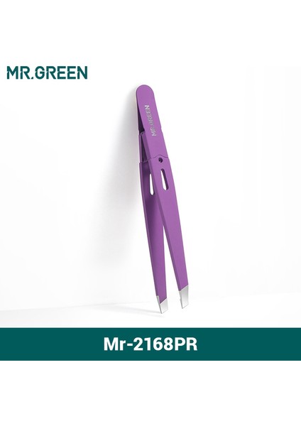 MR-2168PR Mor Kaş Klipsi Paslanmaz Çelik Cımbız Makyaj Çıkarıcı Aracı Ince Saç Çektirme Yanlış Kirpik Klip Kaş Sakal Sakal Eğik Pense (Yurt Dışından)