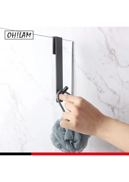 Siyah Kapı Üzeri Havlu Bornoz Kancaları Banyo Çerçevesiz Cam Duş Kapı Kancaları Havlu Banyo Topu Askı Mutfak Dolapları Dolaplar (Yurt Dışından)