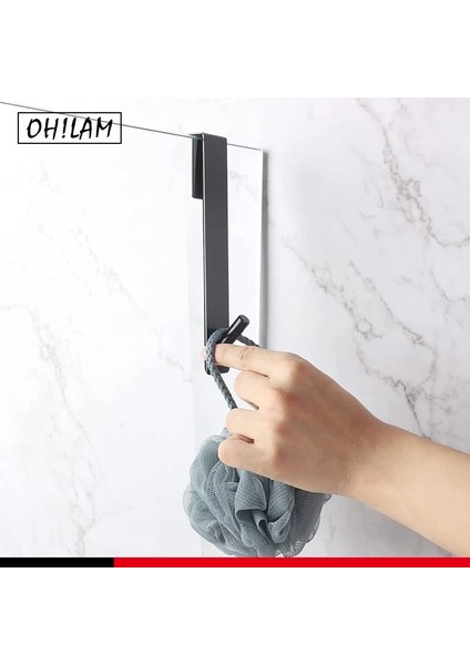 Siyah Kapı Üzeri Havlu Bornoz Kancaları Banyo Çerçevesiz Cam Duş Kapı Kancaları Havlu Banyo Topu Askı Mutfak Dolapları Dolaplar (Yurt Dışından)