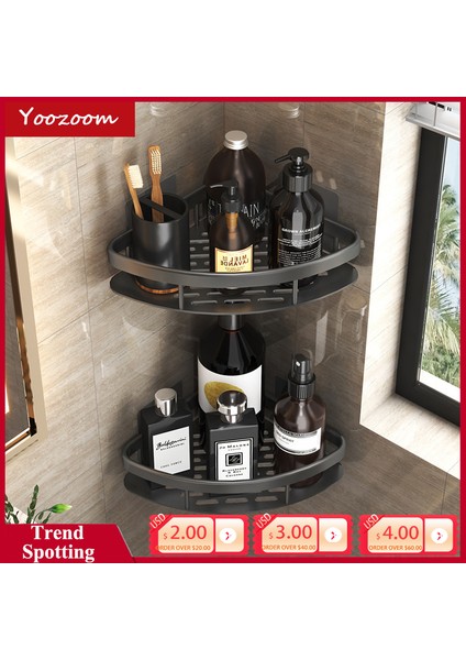 Standart Sq-Siyah 1 Banyo Organizatör Raf No-Matkap Duvara Montaj Köşe Raf Duş Depolama Rafı Wc Şampuan Organizatör Banyo Aksesuarları (Yurt Dışından) fiyatları