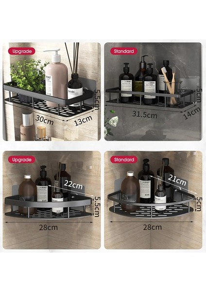 Standart Sq-Siyah 1 Banyo Organizatör Raf No-Matkap Duvara Montaj Köşe Raf Duş Depolama Rafı Wc Şampuan Organizatör Banyo Aksesuarları (Yurt Dışından) fırsatları