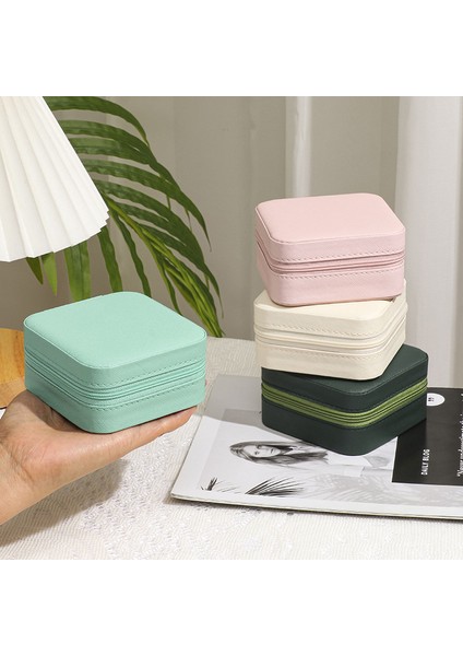 Pembe Taşınabilir Takı Saklama Kutusu Ayna Saplama Küpe Kolye Yüzük Tutucu Ekran Tabut Güzellik Kozmetik Bilezikler Durumda (Yurt Dışından) indirimleri